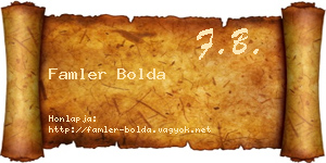 Famler Bolda névjegykártya